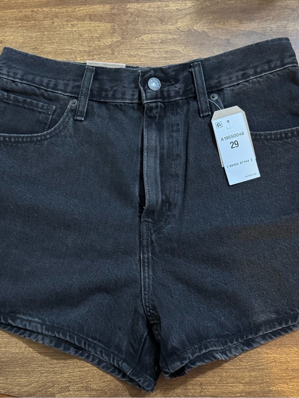 Levi's Black Denim High-Rise Shorts